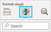 Onglet Format visual (Mettre en forme un visuel) de la fenêtre Visualizations (Visualisations)