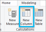 Cliquez sur New Column (Nouvelle colonne) sur l’onglet Modeling (Modélisation).