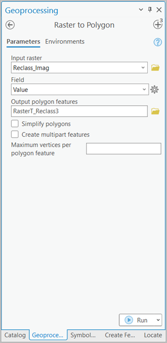 Outil Raster to Polygon (Raster vers polygones)