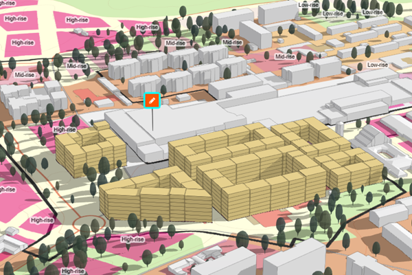 Icône de plan carrée dans la vue cartographique