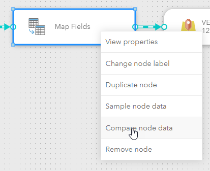 Option Compare node data (Comparer les données de nœud)