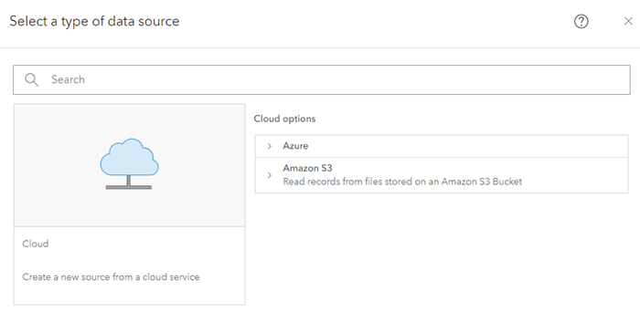 Options de source de données Cloud