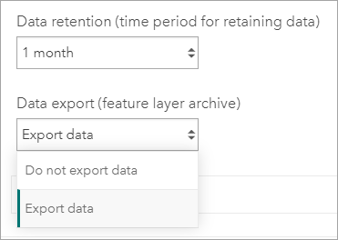 Options d’exportation et de conservation des données pour les couches d’entités en sortie