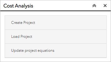 Options de la fenêtre Analyse de coût