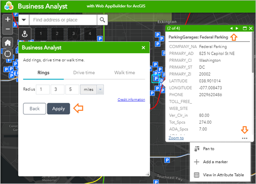 Visualisation de rapports à l’aide du widget Business Analyst