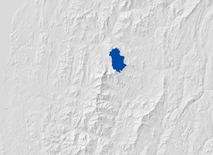 Mappa dell'origine di input visualizzata su un rilievo ombreggiato