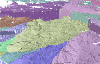 Superficie di costo cumulativo nella vista prospettica 3D