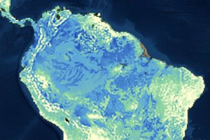 Mappa di umidità del suolo in Sud America