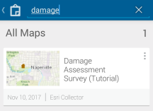 Ricerca nelle mappe disponibili nella modalità di prova