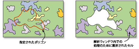 ポリゴンで抽出ツールの例 ポリゴンで抽出ツールの例