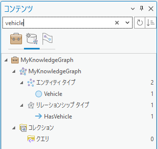 コンテンツ ウィンドウで、特定のエンティティ タイプとリレーションシップ タイプを名前で検索します。 コンテンツ ウィンドウで、特定のエンティティ タイプとリレーションシップ タイプを名前で検索します。