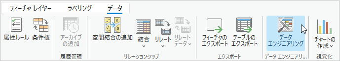 データ コンテキスト タブのデータ エンジニアリング ボタン