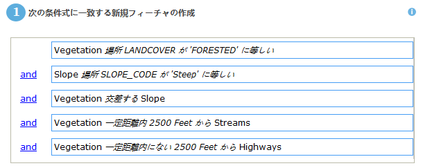 新規フィーチャの作成クエリ