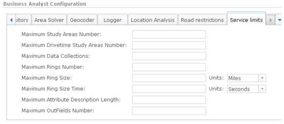 Area Solver tab properties