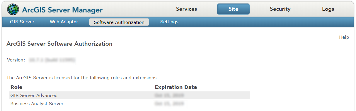 Software authorizations Software authorizations