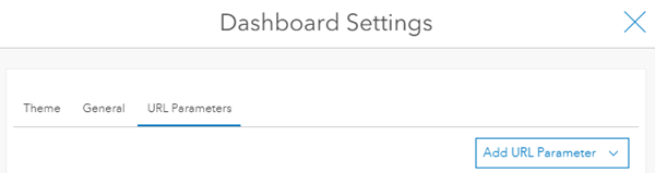 [ダッシュボードの設定] の [URL パラメーター] タブ