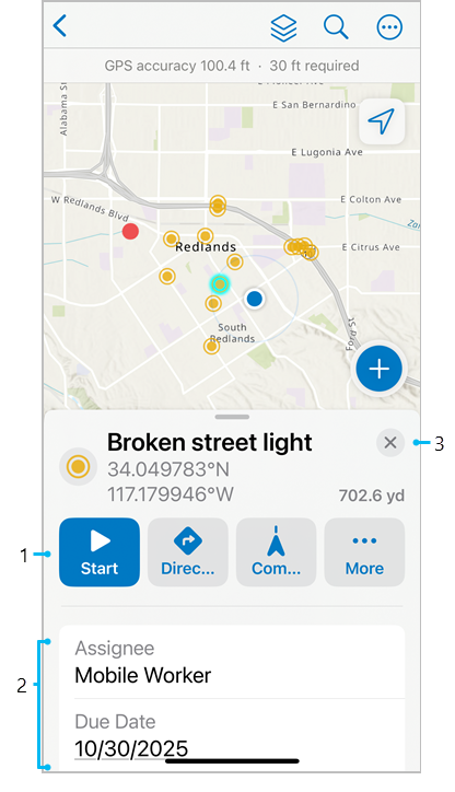 タスク情報のスクリーンショット。 タスク情報のスクリーンショット。