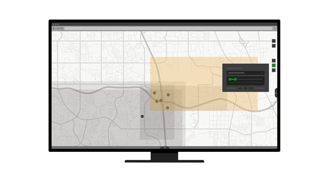 タイム スライダー ウィジェット パネルが表示された GeoBIM アプリの例 タイム スライダー ウィジェット パネルが表示された GeoBIM アプリの例