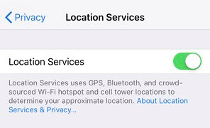 iOS の位置情報サービス