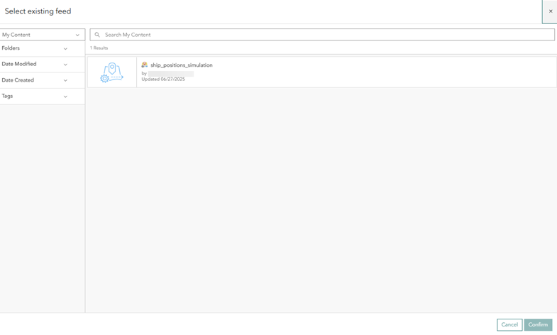 既存フィードを選択してリアルタイム解析を実行 既存フィードを選択してリアルタイム解析を実行