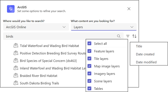 ArcGIS 検索ウィンドウ