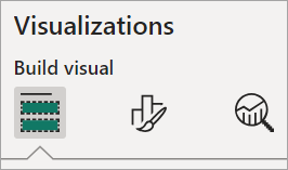 Power BI の視覚化のビジュアルのビルド タブ
