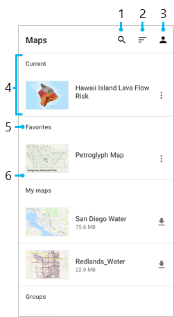 Lista de mapas com textos explicativos