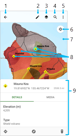 Mapa com textos explicativos