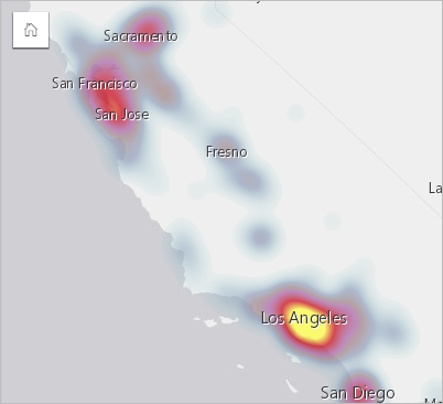 Heat map of sales revenue across territories