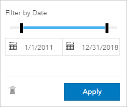 Filtre o intervalo de um campo de data/hora.