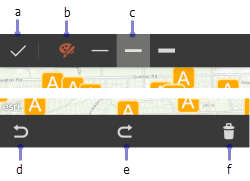 Barras de ferramentas Desenhar com textos explicativos