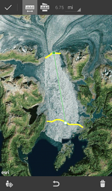 Medir distância da erosão do glaciar