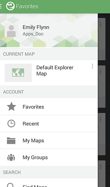 Menu e Galeria de Mapas com sessão iniciada