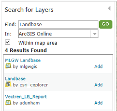 Resultado de pesquisa para a camada Landbase