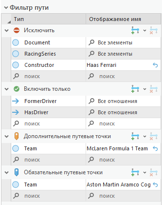 Перечислены все фильтры пути. Перечислены все фильтры пути.