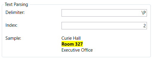 Раздел анализ текста с параметрами Разделитель и Индекс, настроенными для многострочного текста