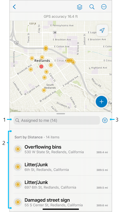 Снимок экрана с открытым списком задач.
