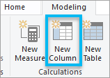 Щелкните Новый столбец на вкладке Моделирование.