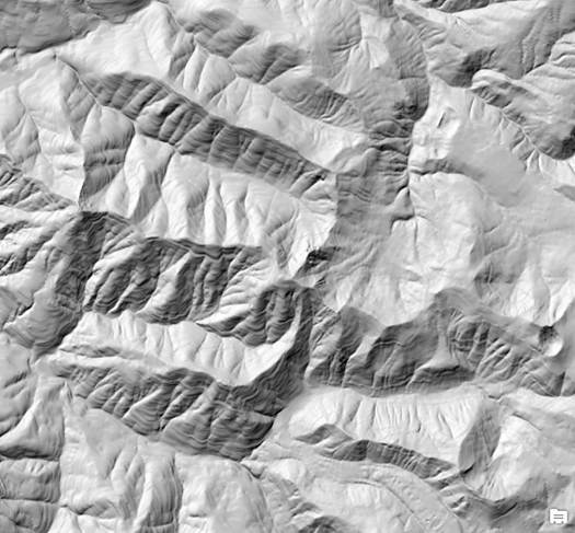 山体阴影函数可生成地形表面的灰度 3d 制图表达,并且在对图像应用