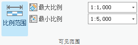 “可见性范围”组具有用于指定图层比例范围的控件