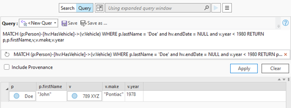 将考虑初始实体、关系和目标实体的属性以获得一组特定的结果。 将考虑初始实体、关系和目标实体的属性以获得一组特定的结果。