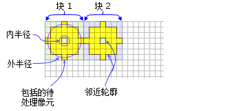 BlockStatistics 函数的 NbrAnnulus 邻域 BlockStatistics 函数的 NbrAnnulus 邻域