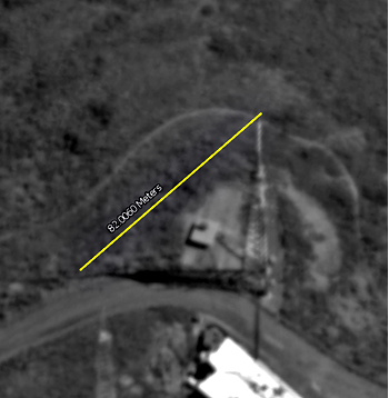 影像中的塔结构顶部至顶部阴影高度测量 影像中的塔结构顶部至顶部阴影高度测量