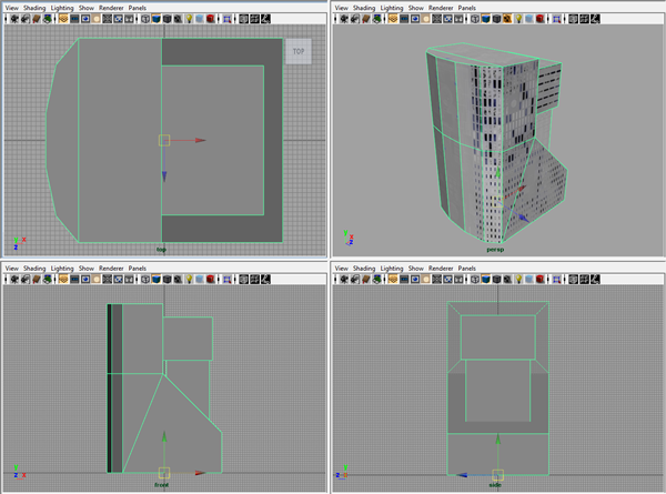 Maya 中的建筑物资产、显示枢轴和位置