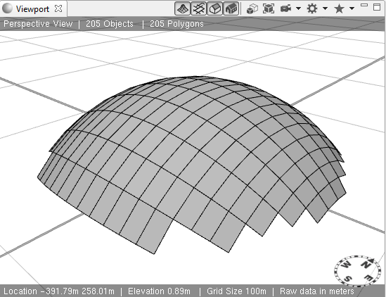 在 CityEngine 视窗中显示的 3D 形状