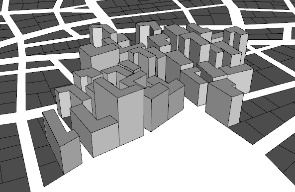 小型城市部分上的简单 L 形状
