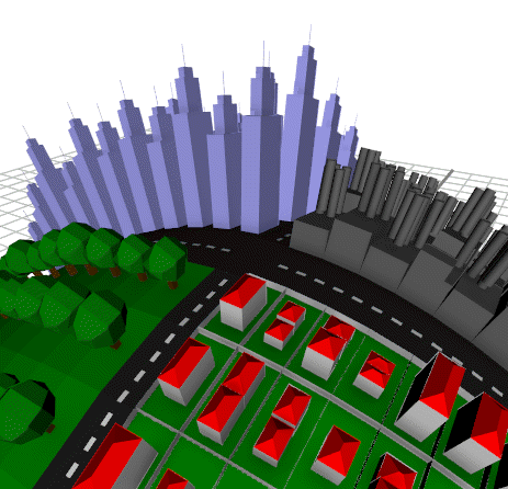 球体城市模型