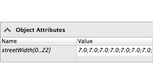检查器中的街道宽度属性