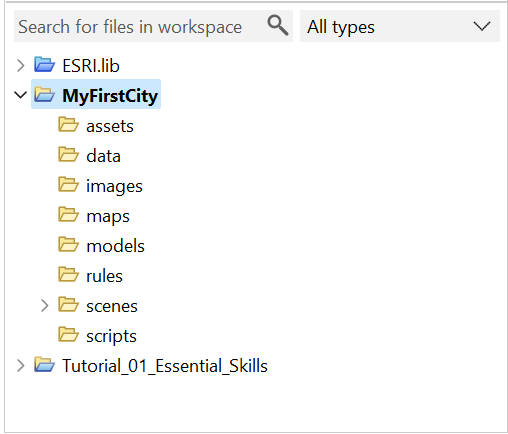 导航器中的 MyFirstCity 导航器中的 MyFirstCity