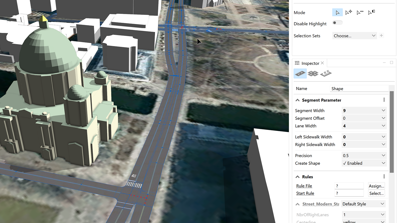 具有新宽度的已调整街道 具有新宽度的已调整街道